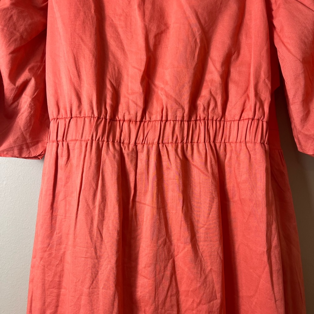 VENUS Coral Ruffle Wrap Maxi Dress High Low Hem Butterfly Sleeves Size 6 Boho - Picture 9 of 10